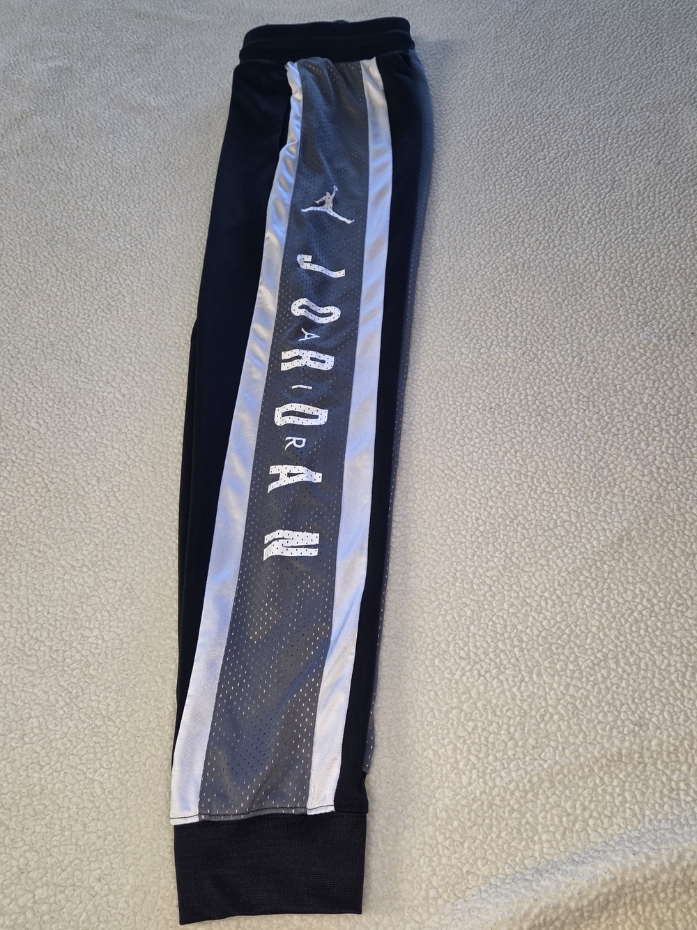 Jordan Black Track Pants with Gray & White Side Panel Kids Size L Large